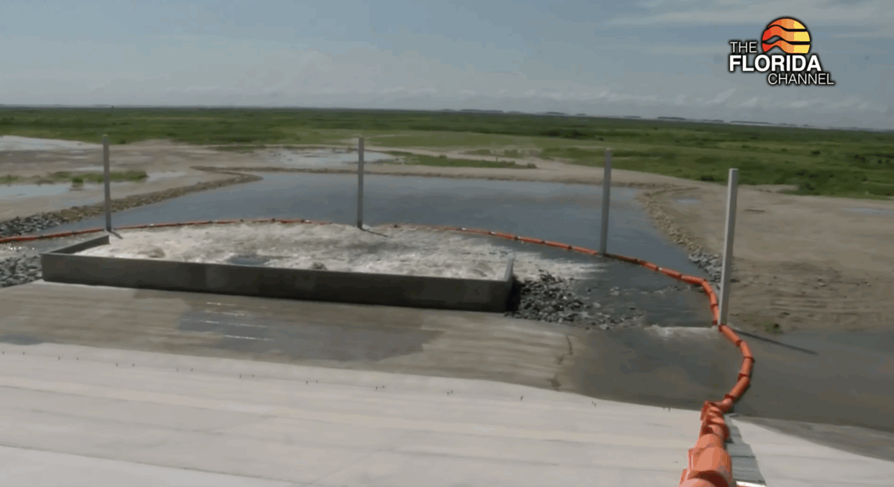 The reopening of the  Caloosahatchee (C-43) reservoir. (Florida Channel)
